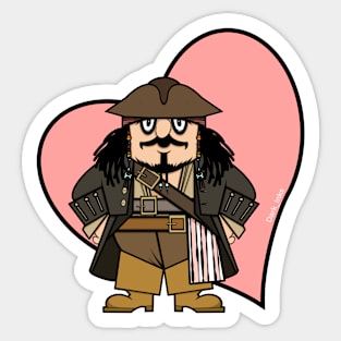 Valentine Captain Pugwash Captain Jack mashup Sticker